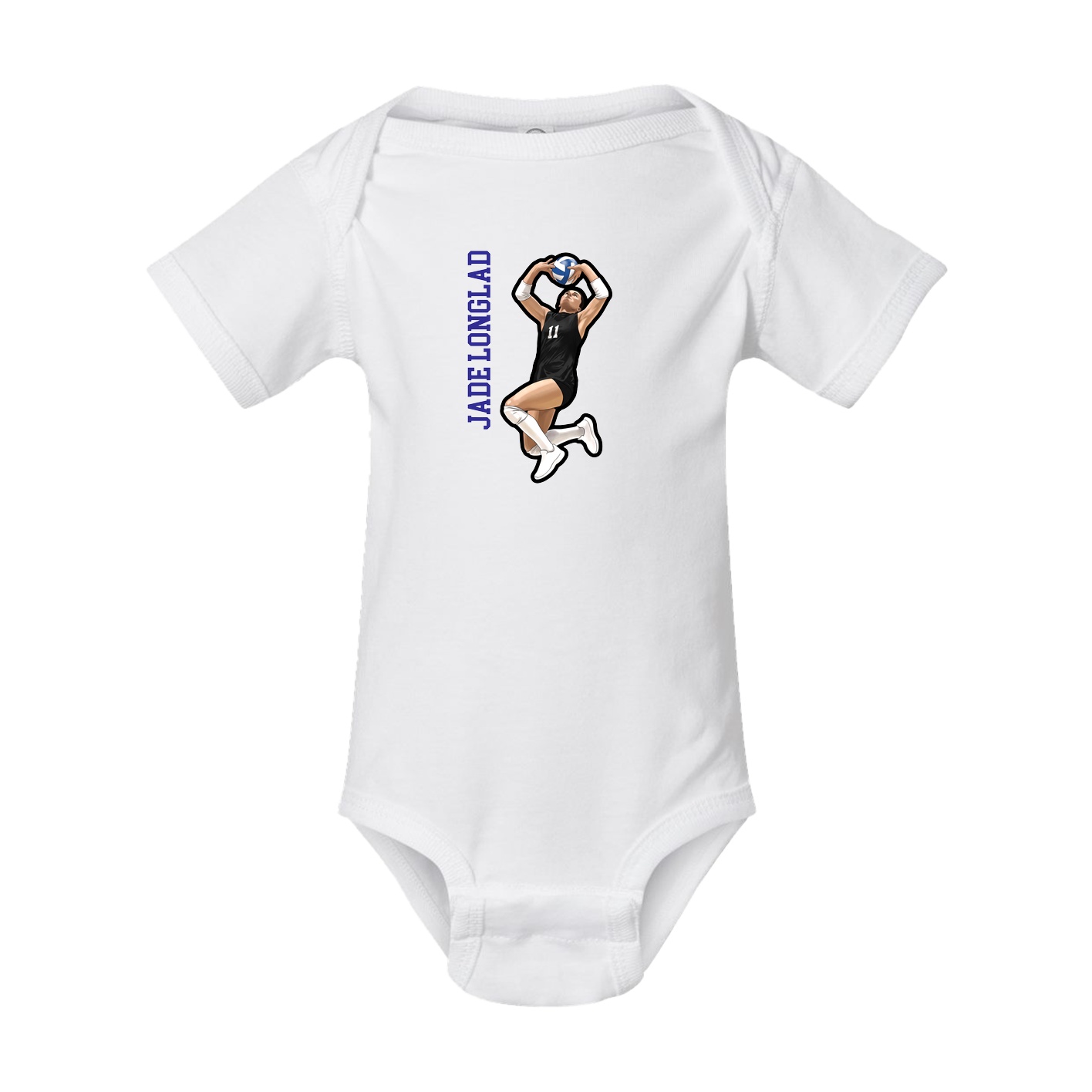 Baby Onesie — Name Vertical in White