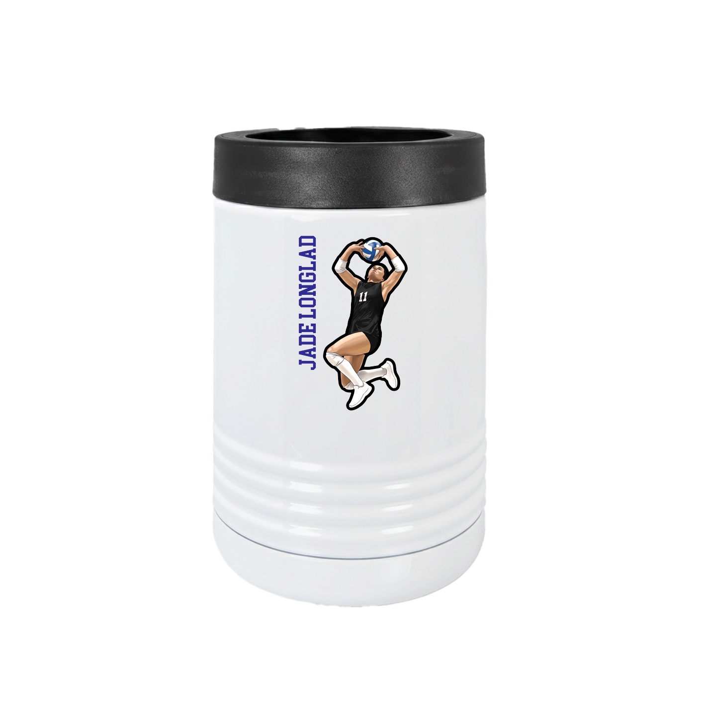 Beverage Holder — Name Vertical in White