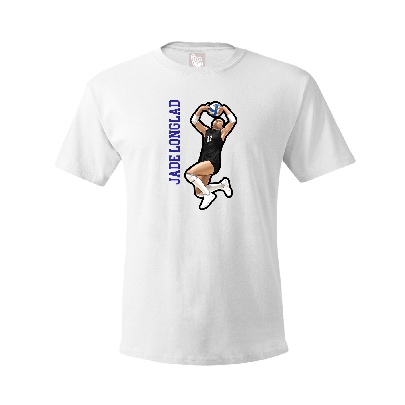Youth Tee — Name Vertical in White