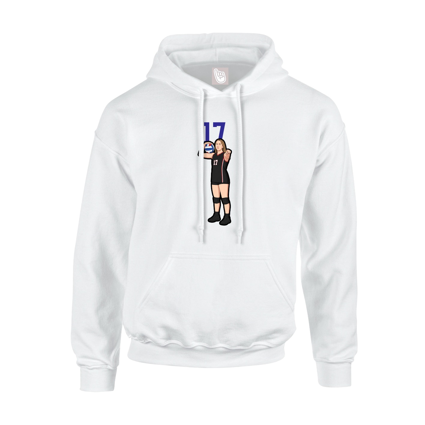 Youth Hoodie — Number Top in White