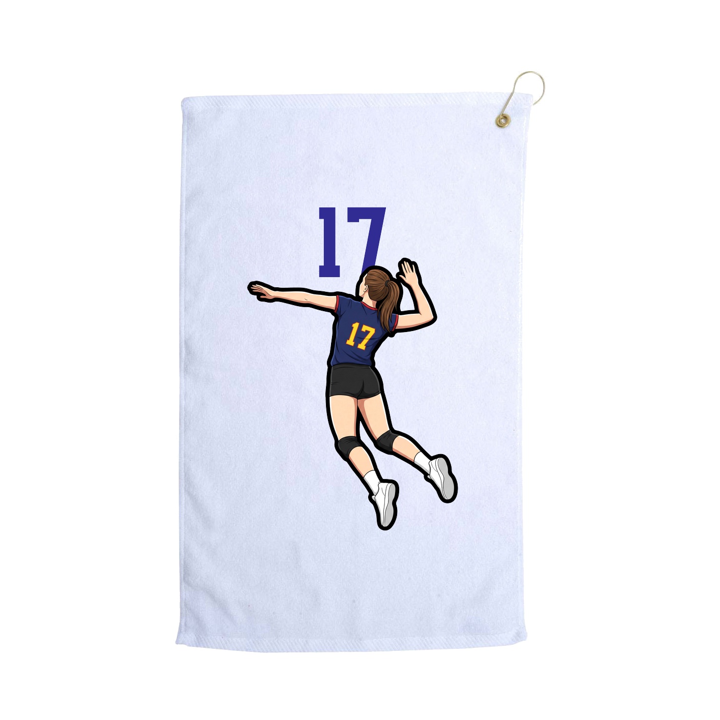 Golf Towel — Number Top in White