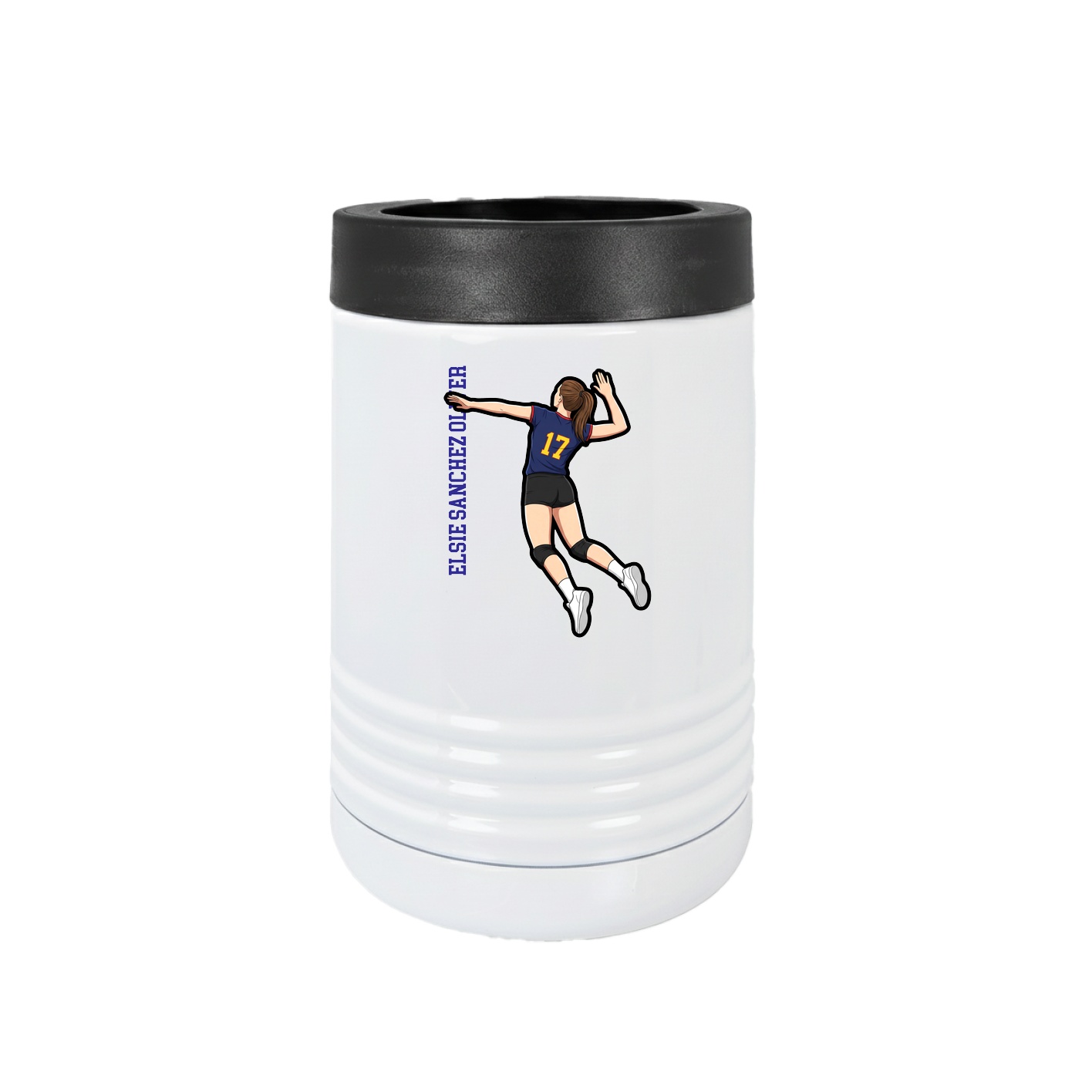 Beverage Holder — Name Vertical in White