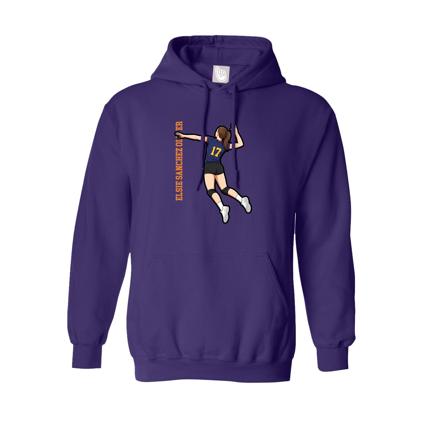 Hoodie — Name Vertical in Purple