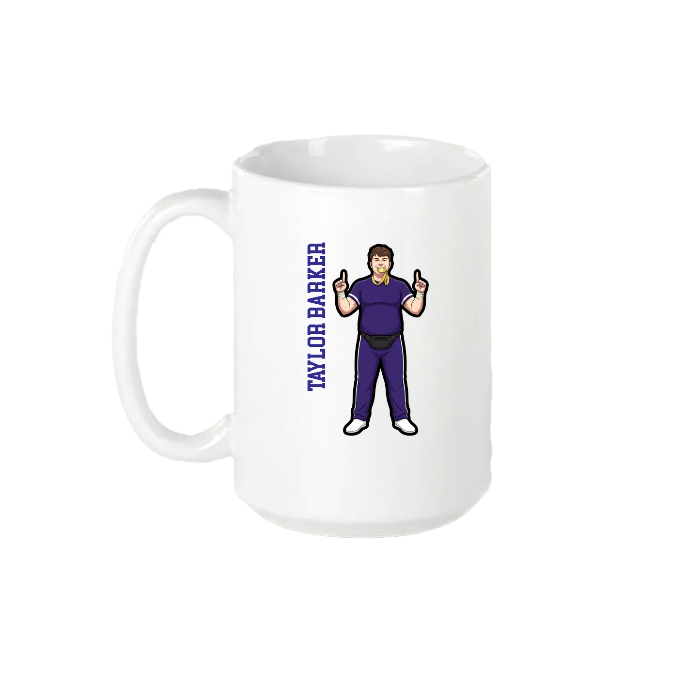 15oz Coffee Mug — Name Vertical in White