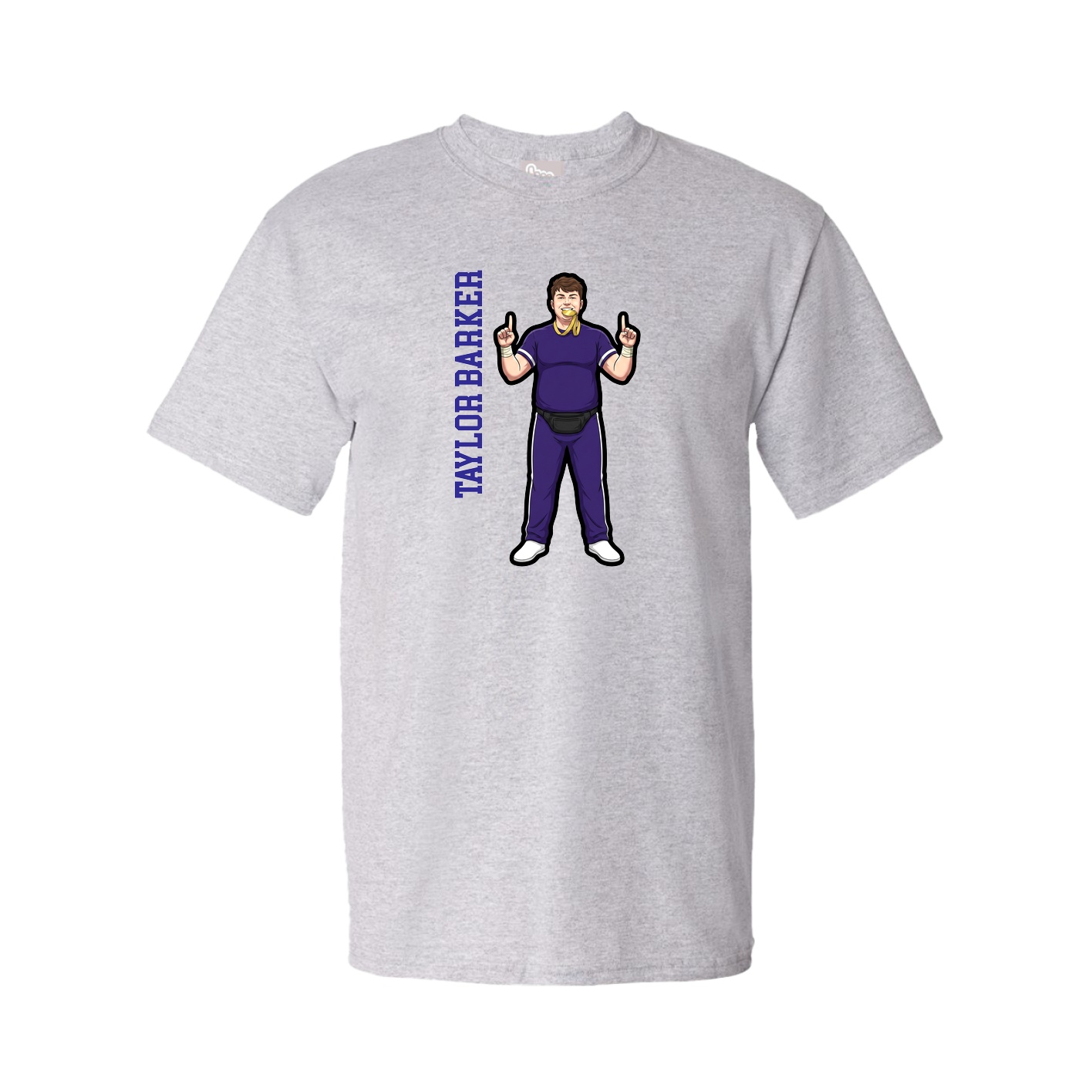 Youth Tee — Name Vertical in Grey