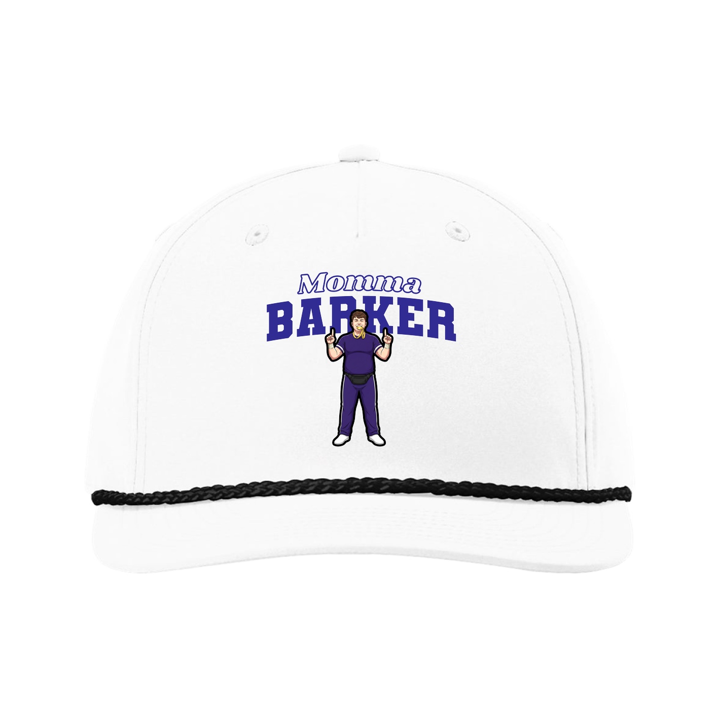 Five-Panel Classic Rope Cap — Mothers Day Block in White