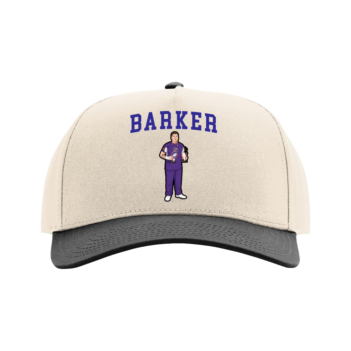 Full Fabric Five-Panel Champ Cap — Shirsey in Cream/Black
