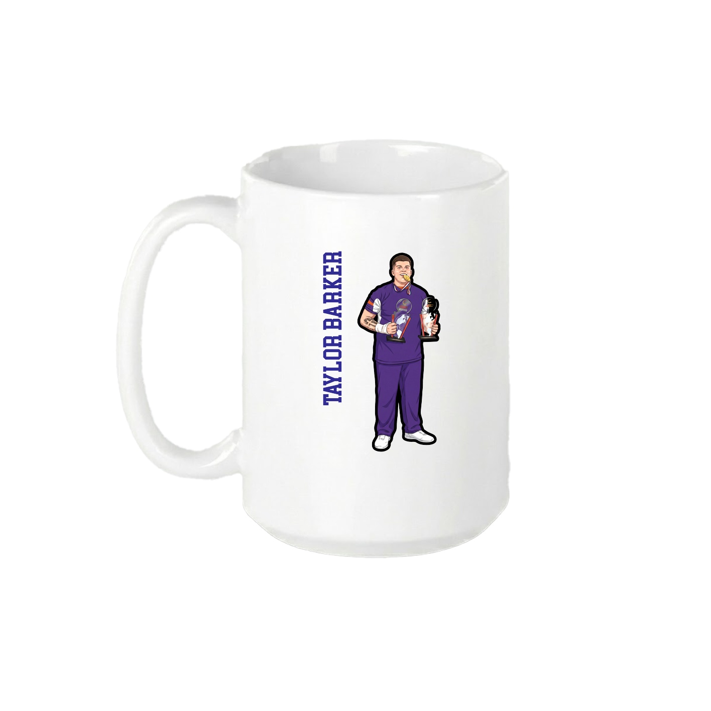15oz Coffee Mug — Name Vertical in White