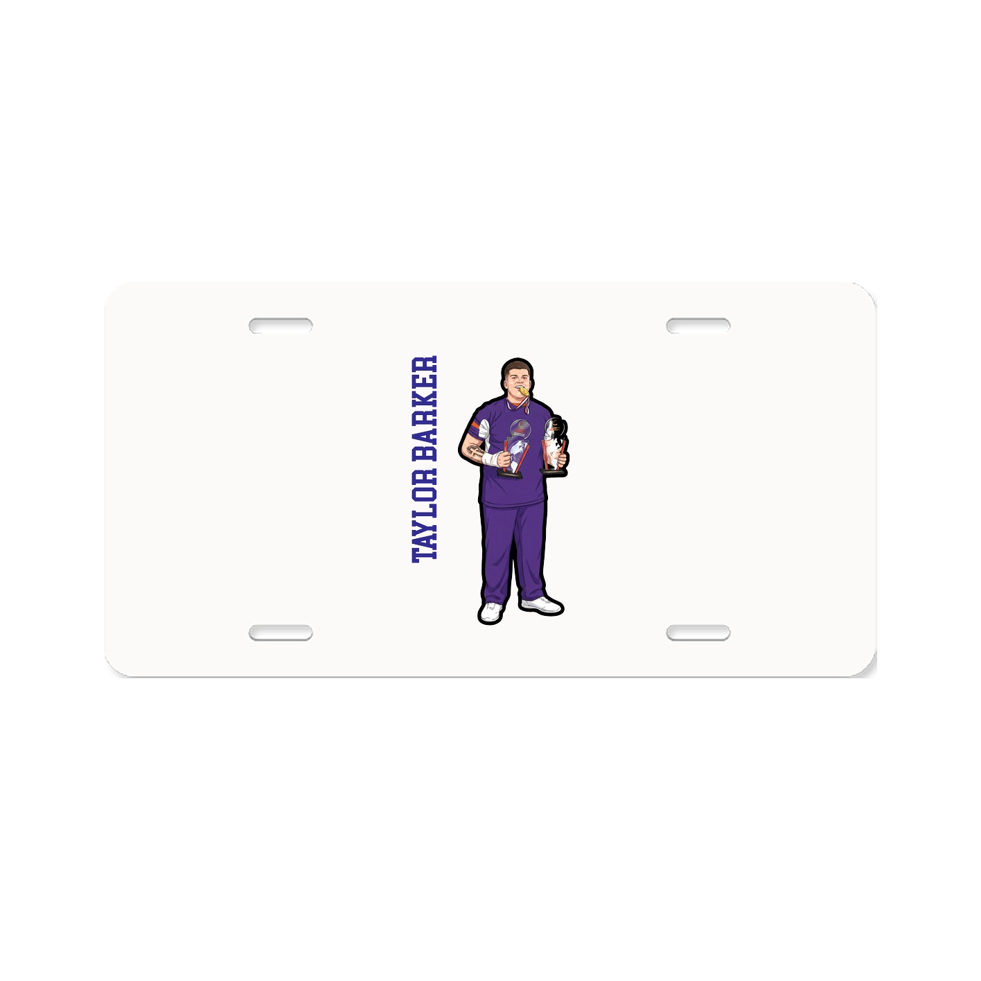 License Plate — Name Vertical in Classic