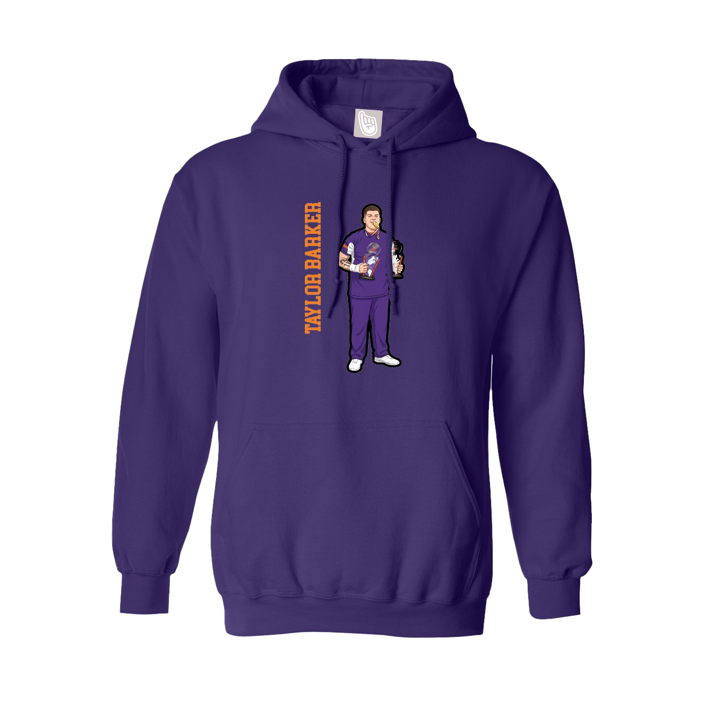 Hoodie — Name Vertical in Purple