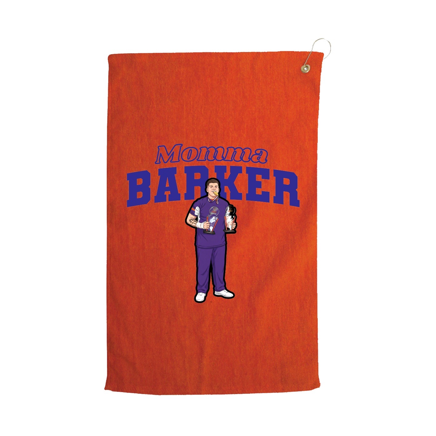 Golf Towel — Mothers Day Block in Orange