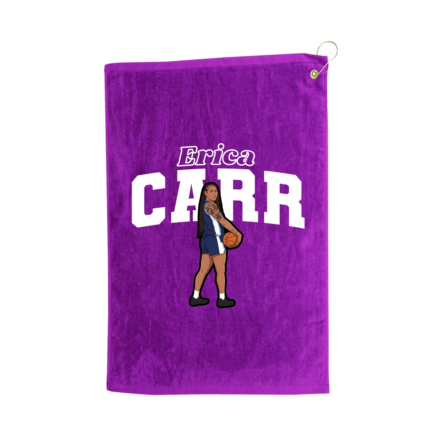 Golf Towel — Name Arch in Purple