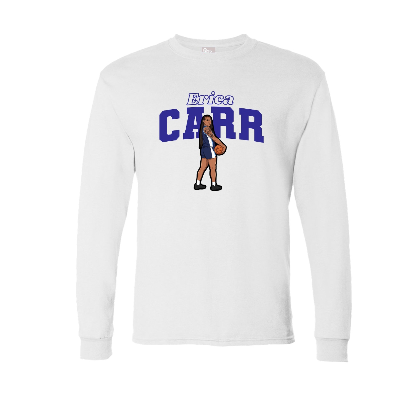 Long Sleeve Tee — Name Arch in White