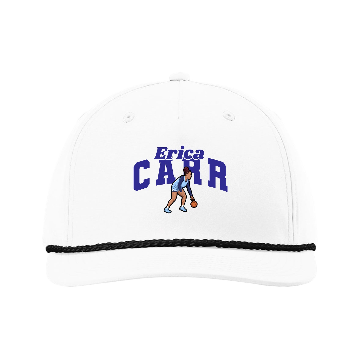 Five-Panel Classic Rope Cap — Signature Arch in White