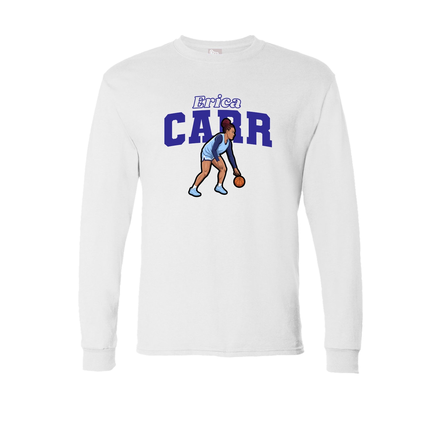 Long Sleeve Tee — Name Arch in White