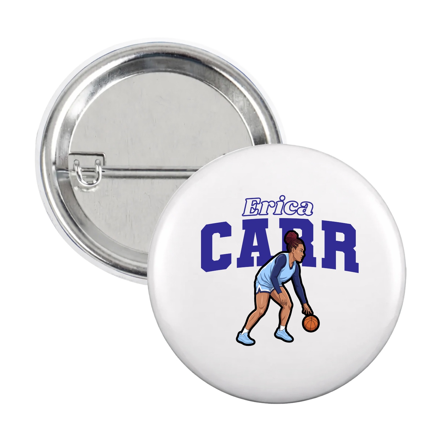Game Day Button — Name Arch in White