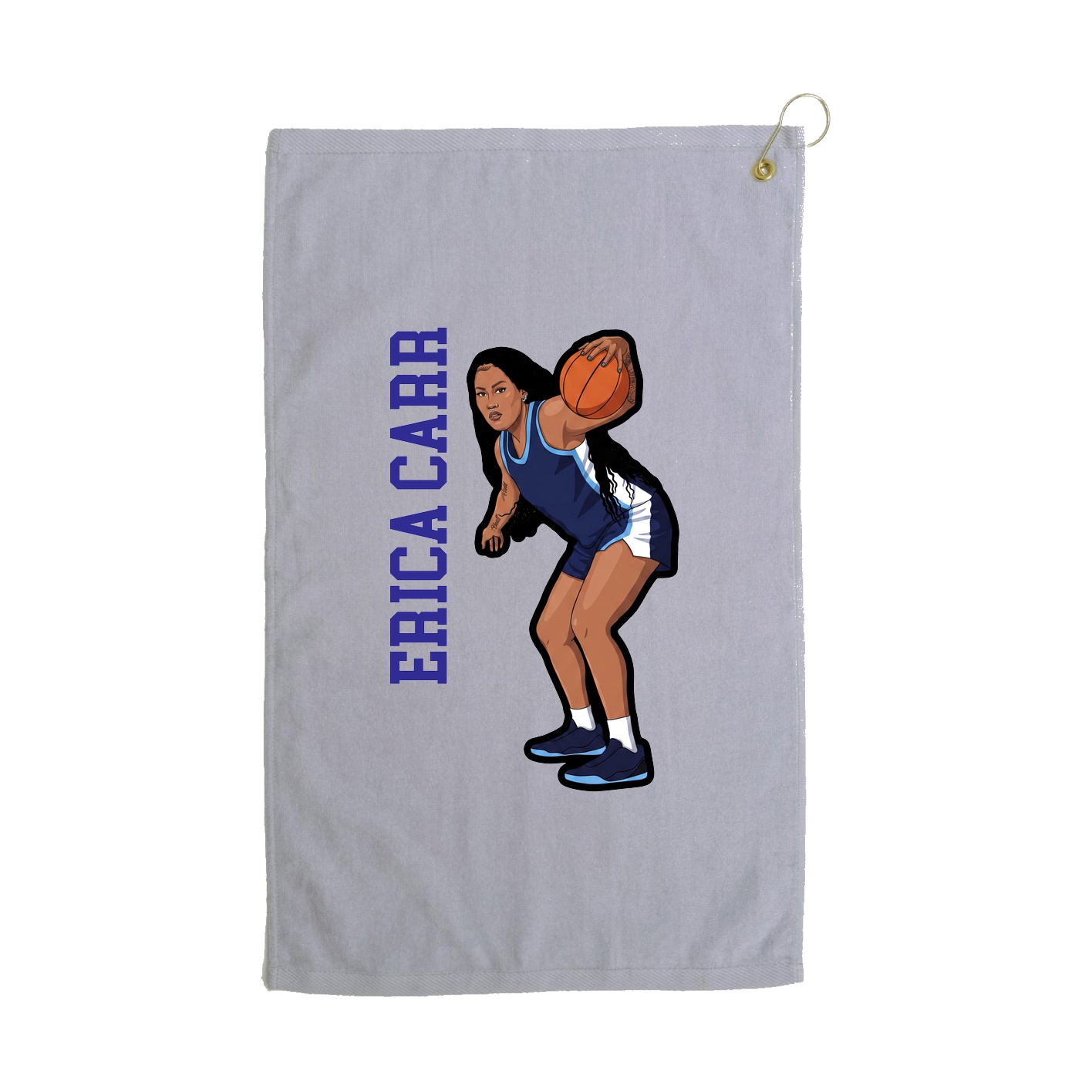 Golf Towel — Name Vertical in Grey