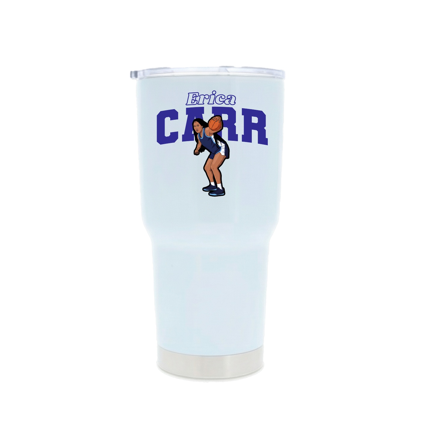 30oz Stainless Steel Tumbler — Name Arch in White
