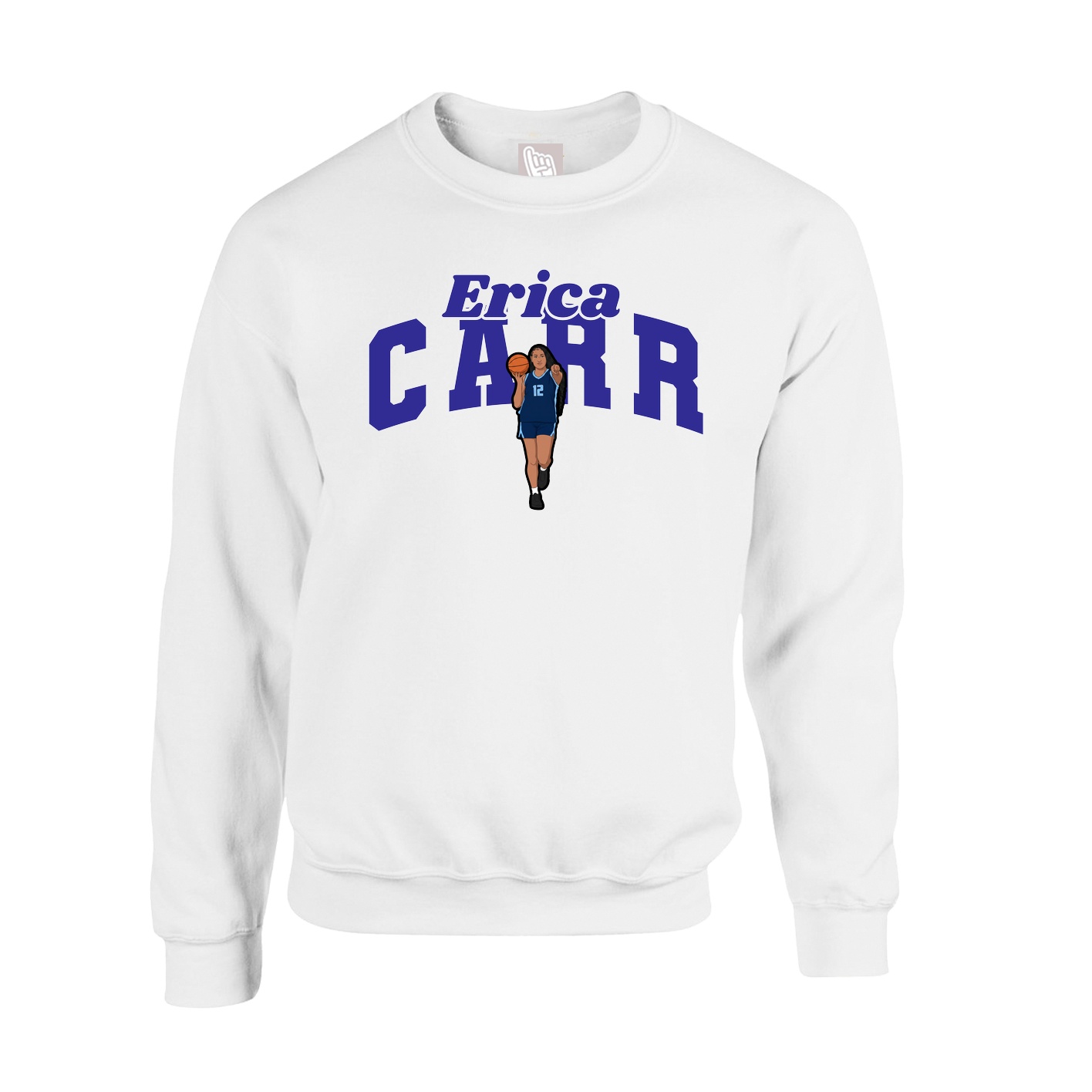Fleece Crew — Signature Arch in White