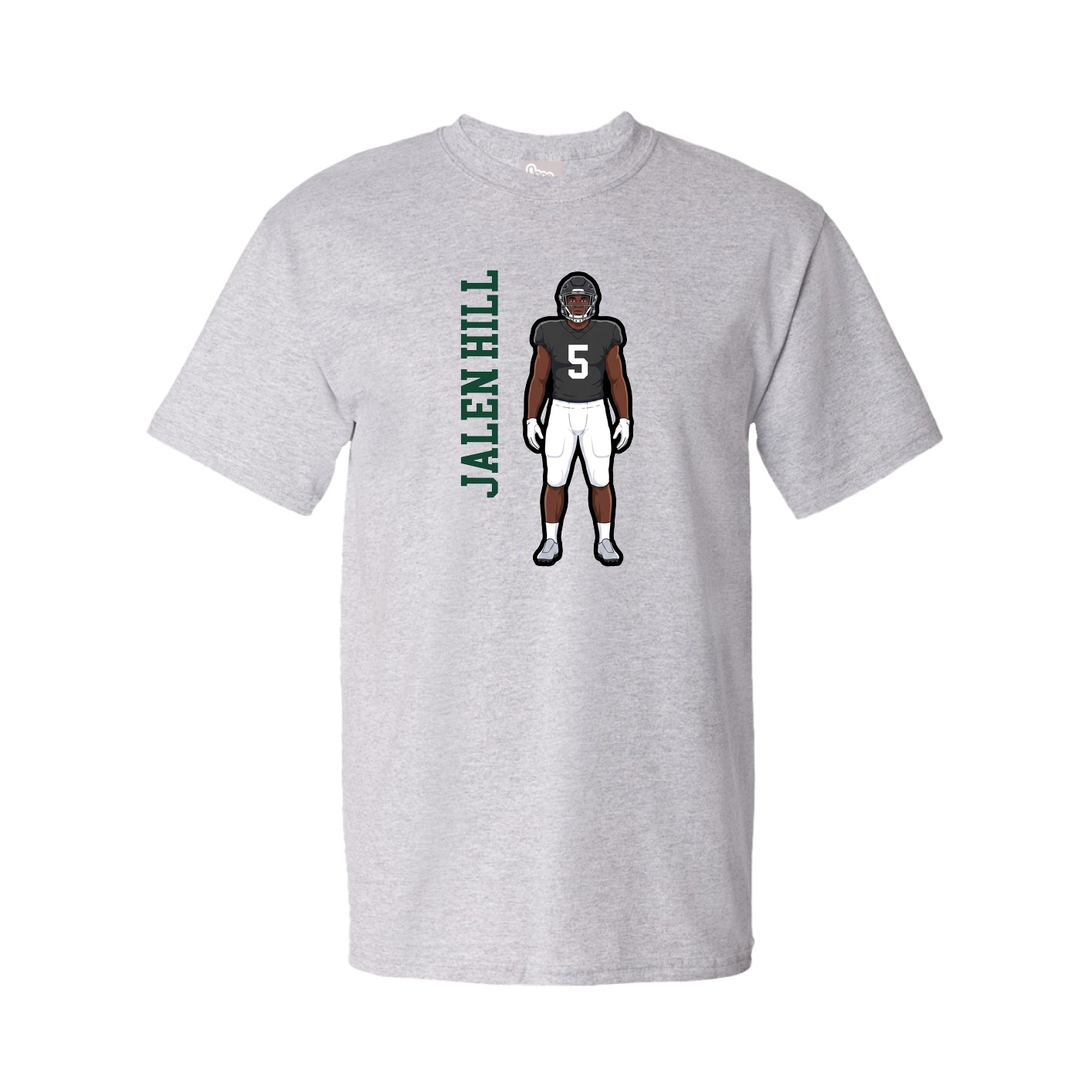 Youth Tee — Name Vertical in Grey