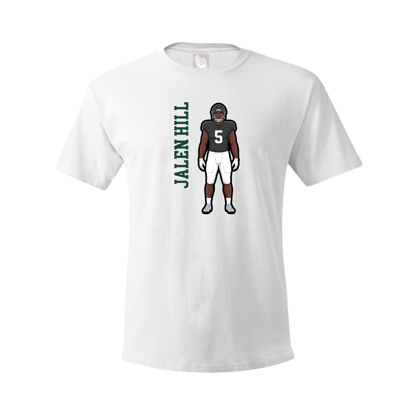 Youth Tee — Name Vertical in White