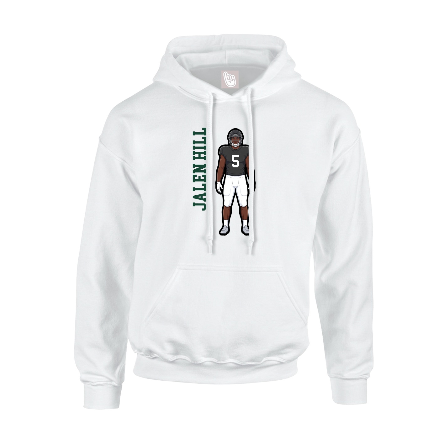 Youth Hoodie — Name Vertical in White