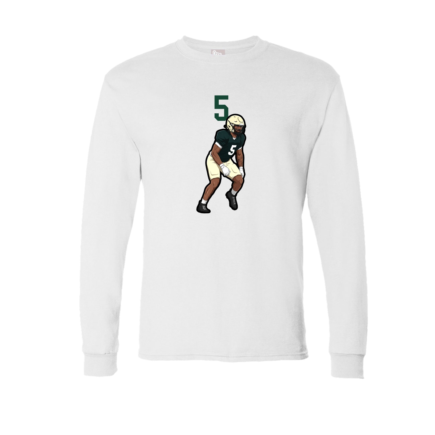 Long Sleeve Tee — Number Top in White