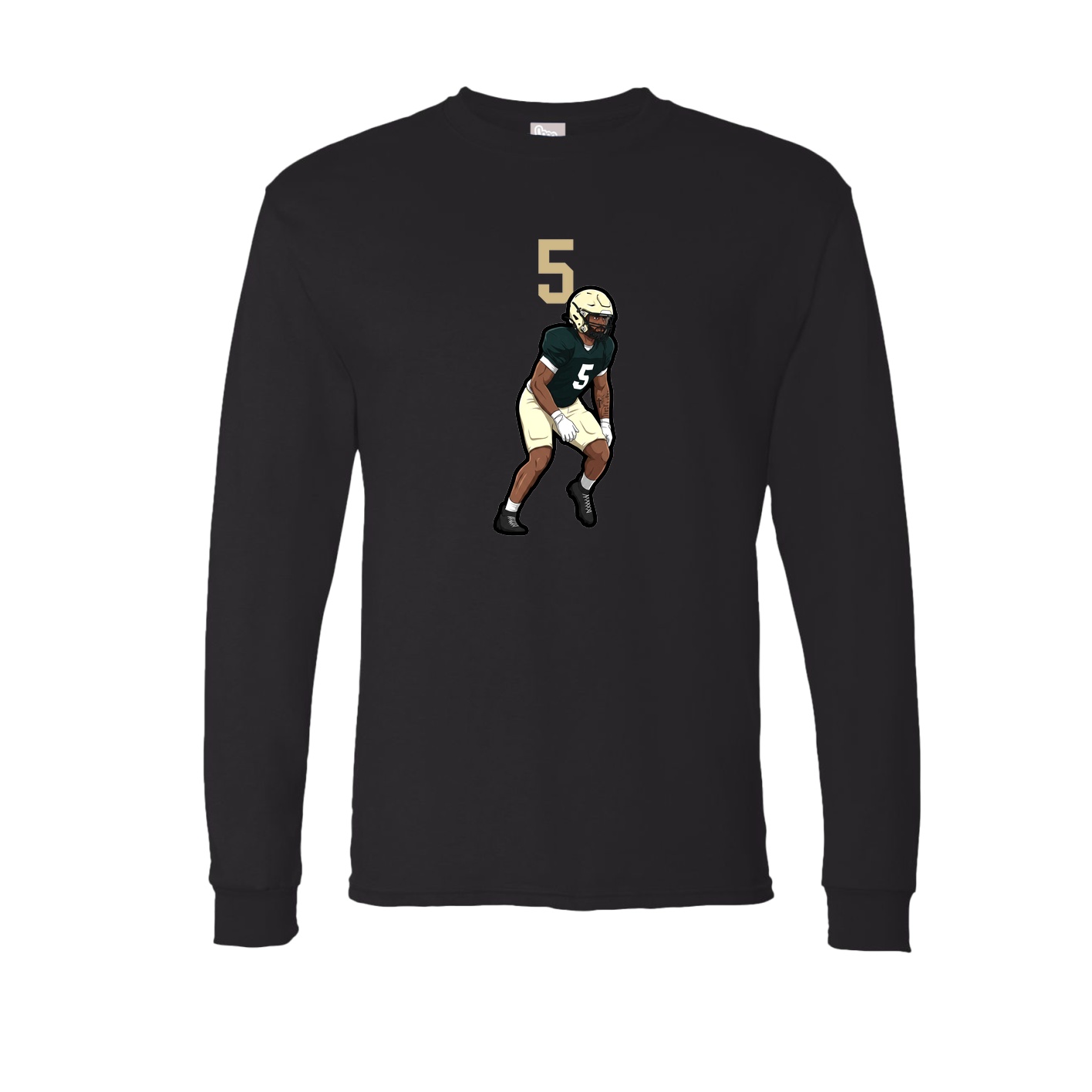 Long Sleeve Tee — Number Top in Black