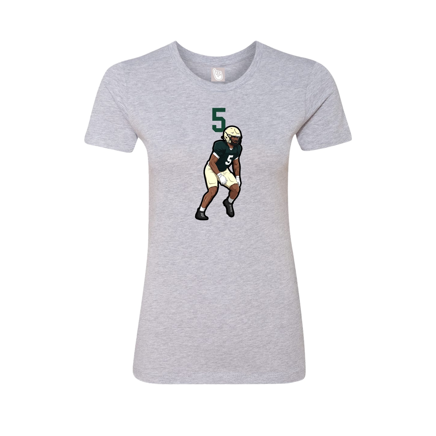 Fitted Women's Tee — Number Top in Grey