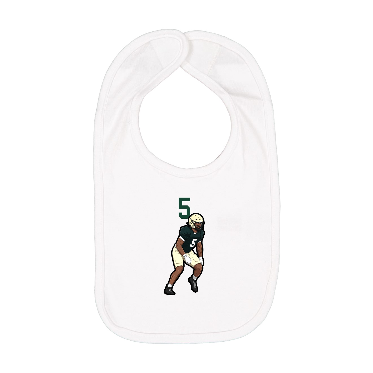 Infant Bib — Number Top in White