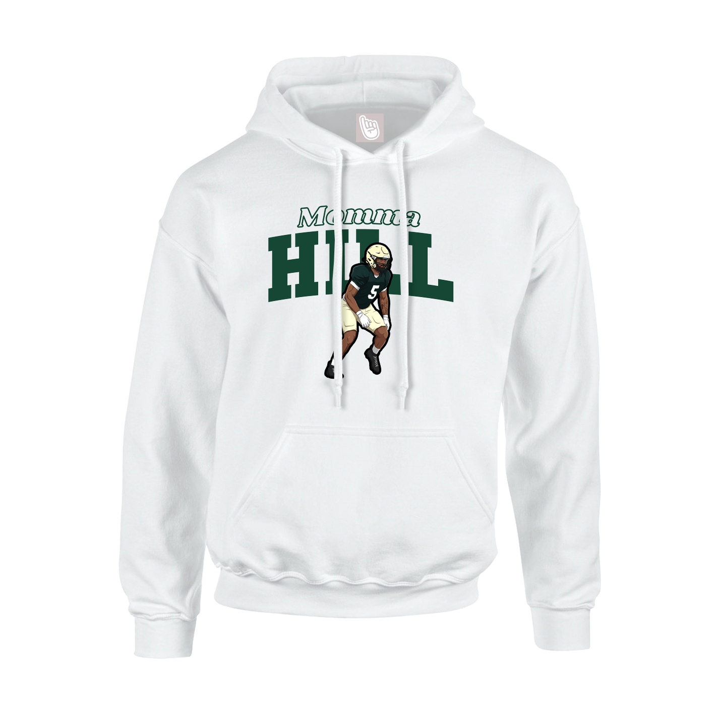 Youth Hoodie — Mothers Day Block in White