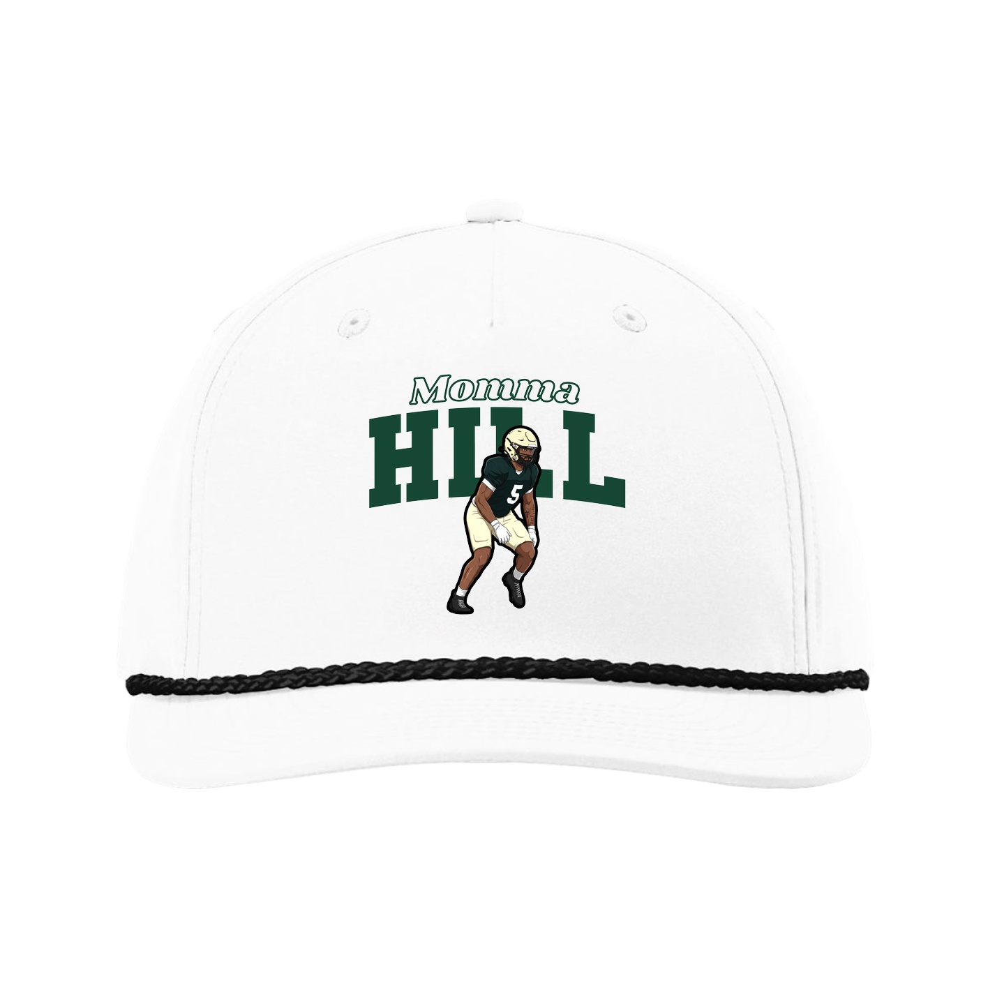 Five-Panel Classic Rope Cap — Mothers Day Block in White