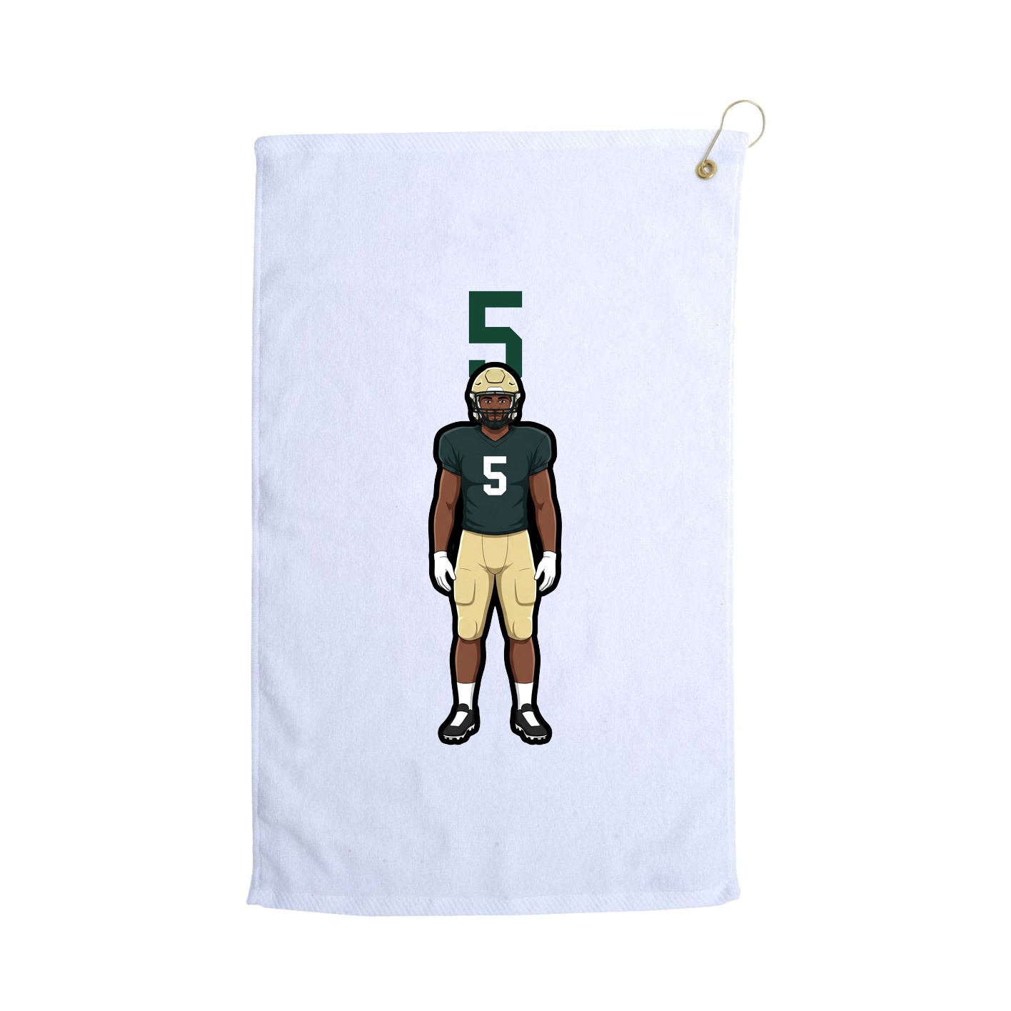 Golf Towel — Number Top in White