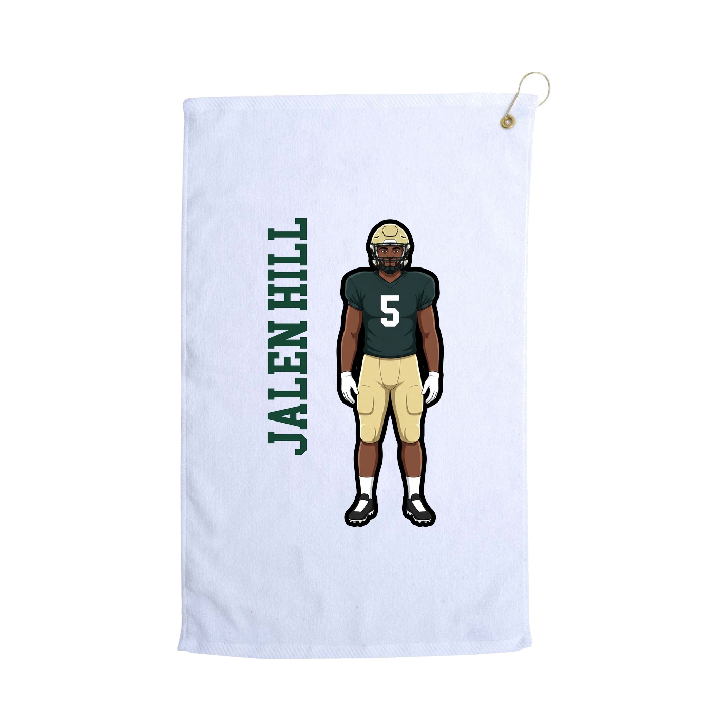 Golf Towel — Name Vertical in White