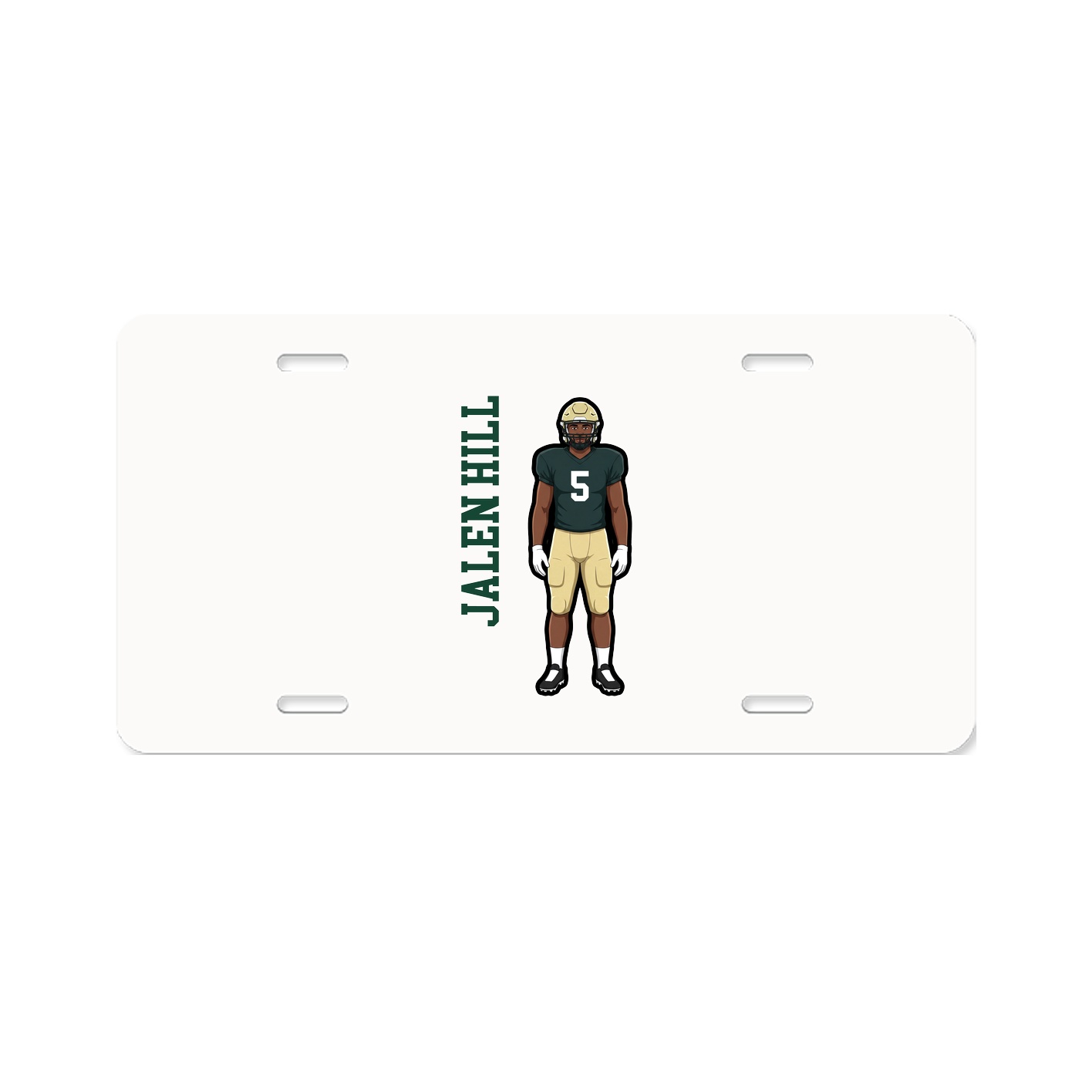 License Plate — Name Vertical in Classic