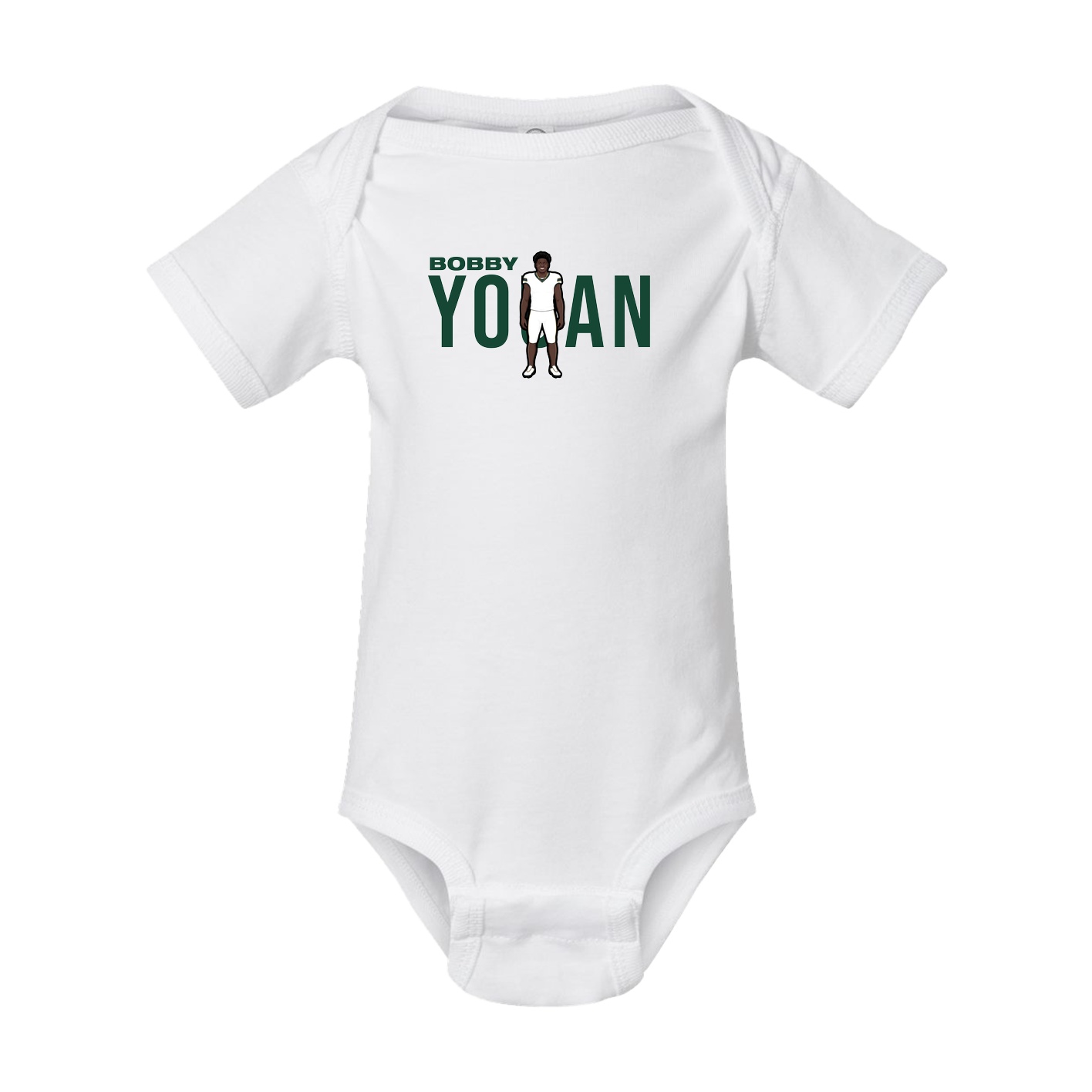 Baby Onesie — Player Name in White