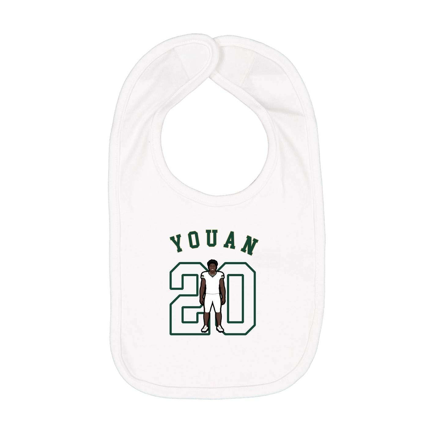 Infant Bib — Shirsey Arch in White