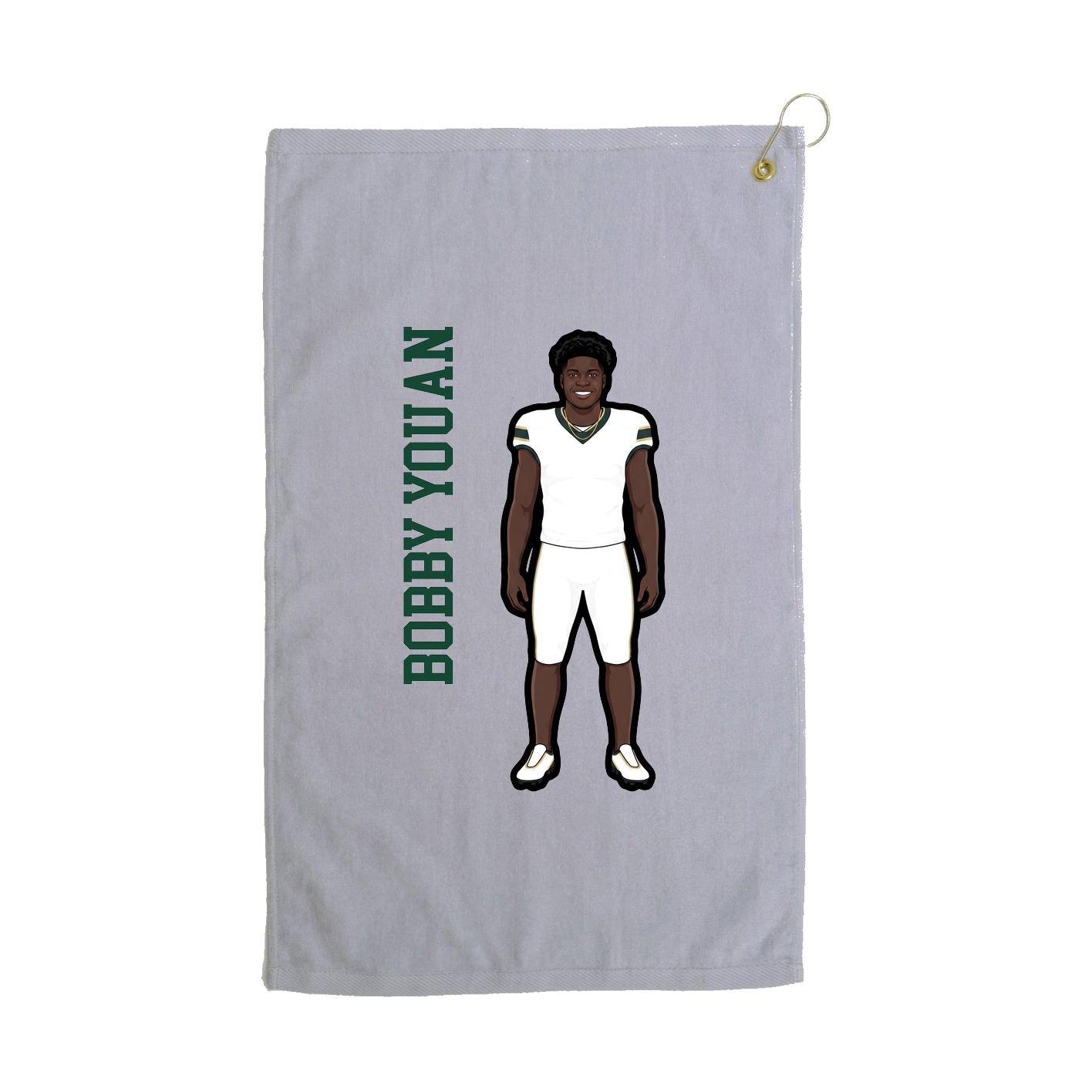 Golf Towel — Name Vertical in Grey