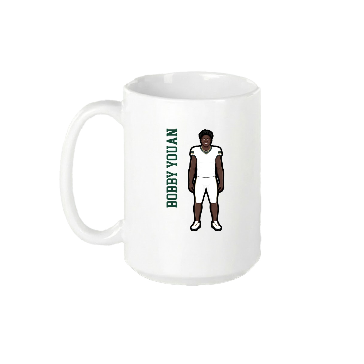 15oz Coffee Mug — Name Vertical in White