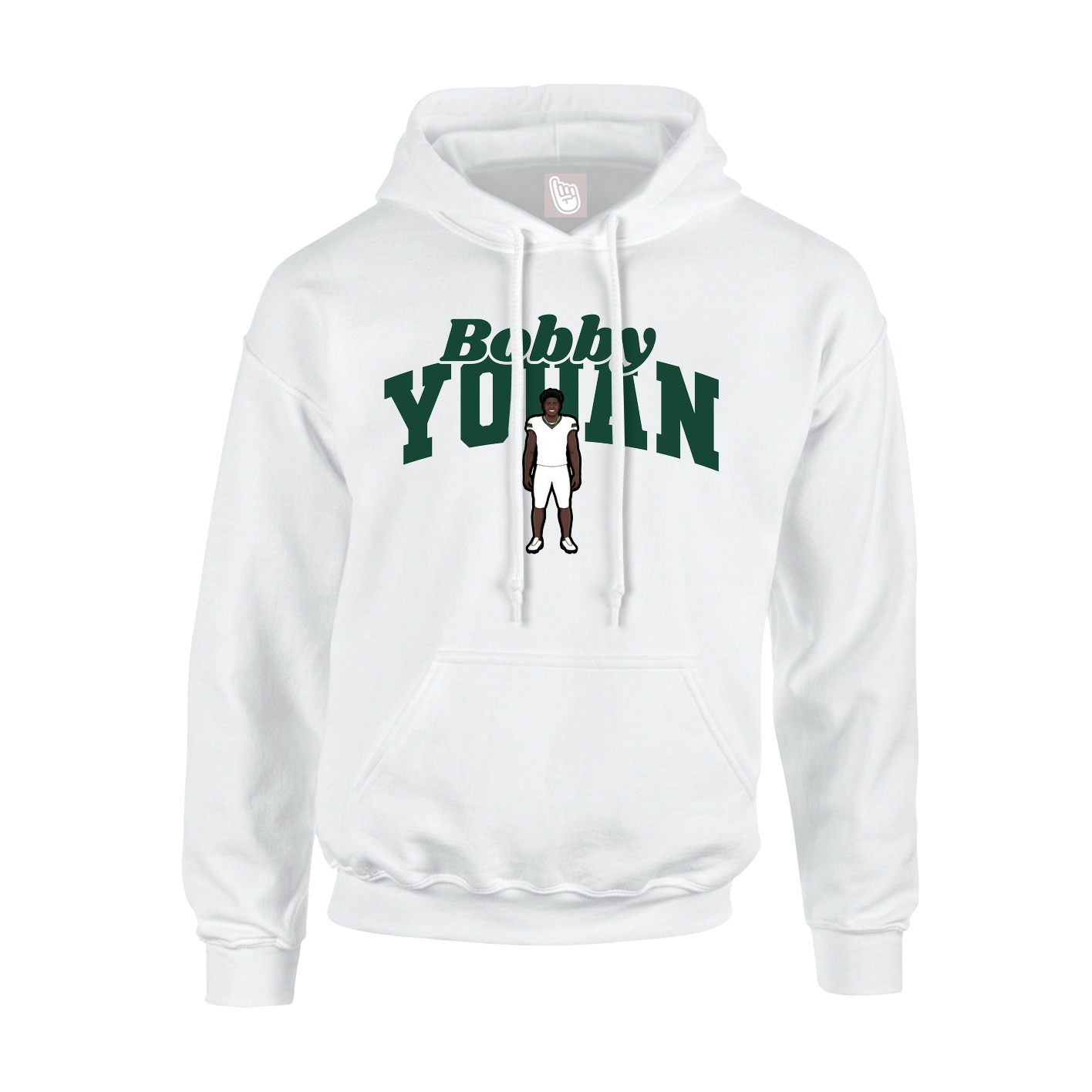Youth Hoodie — Signature Arch in White
