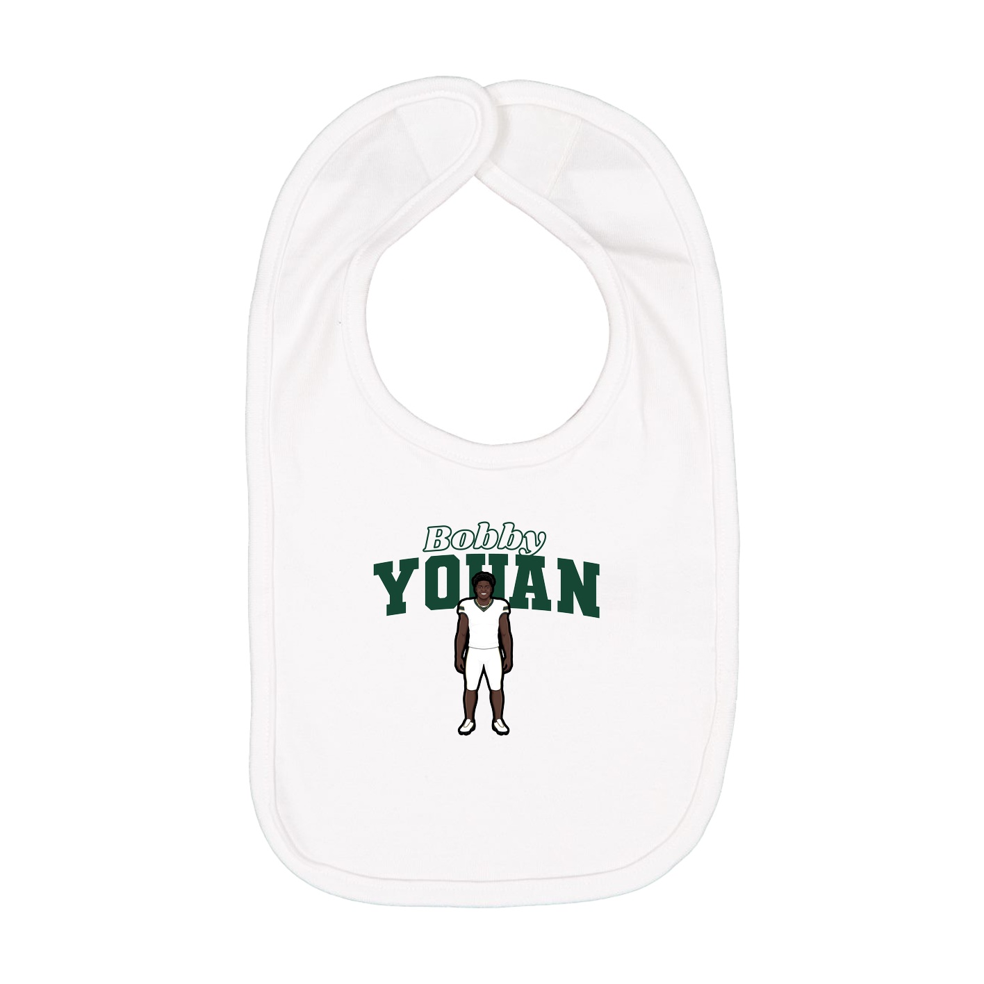 Infant Bib — Name Arch in White