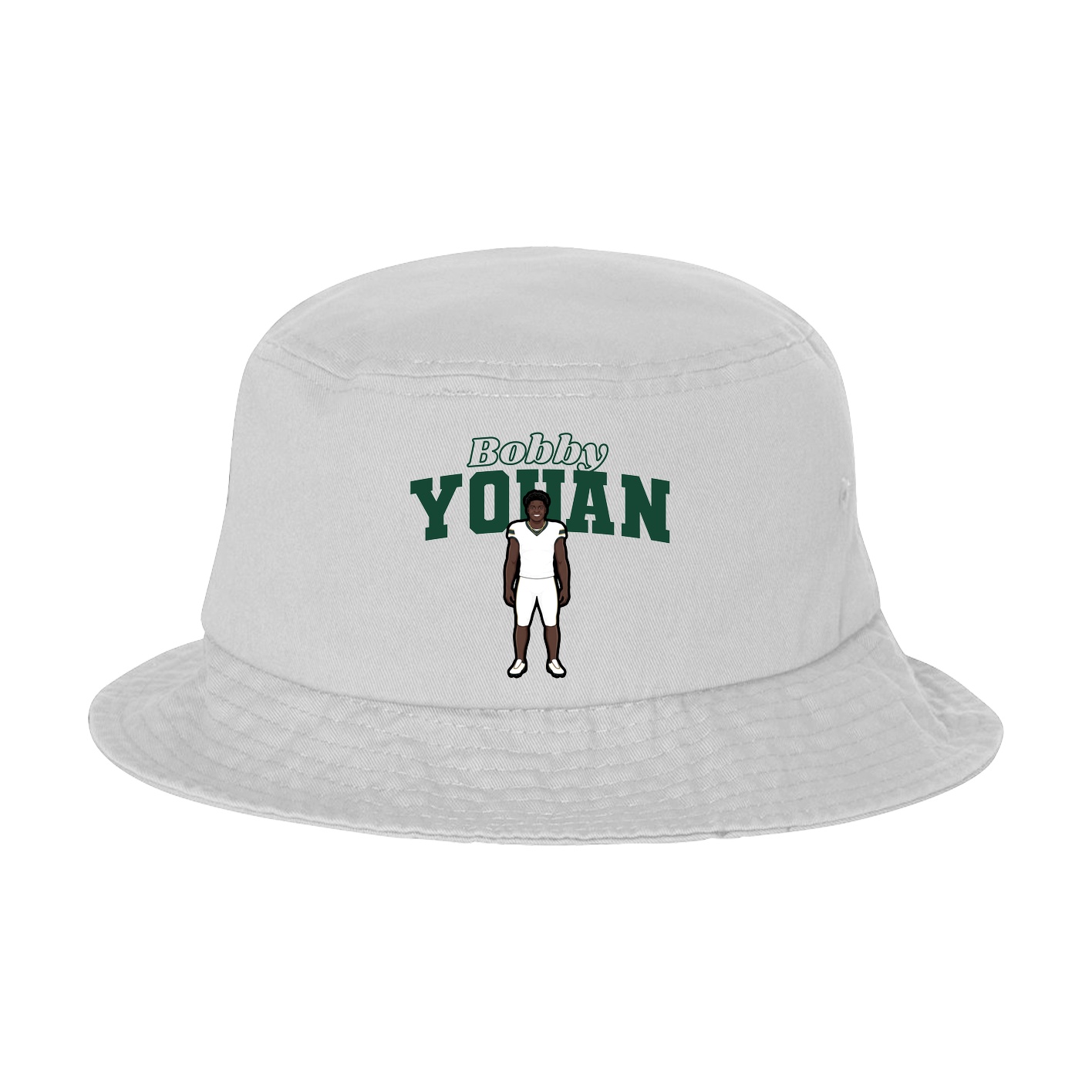 Bucket Cap — Name Arch in White