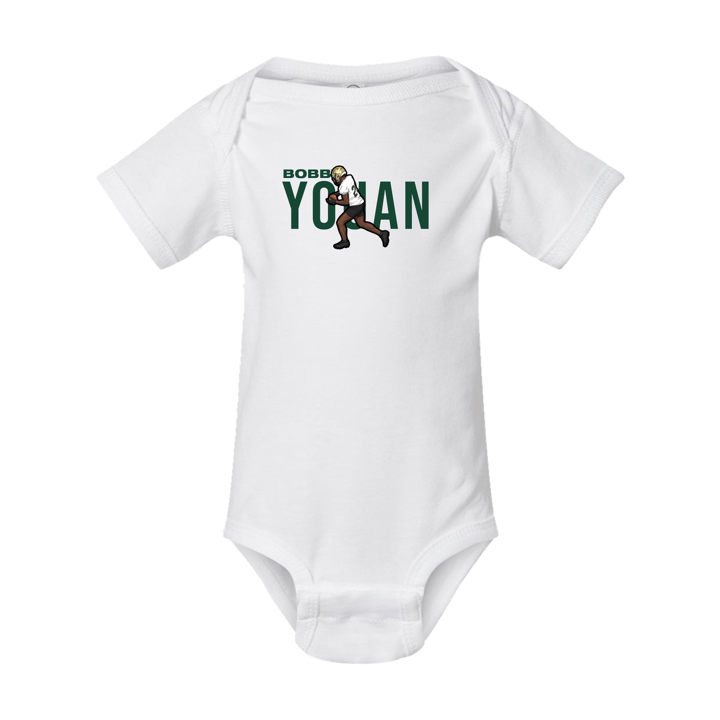 Baby Onesie — Player Name in White