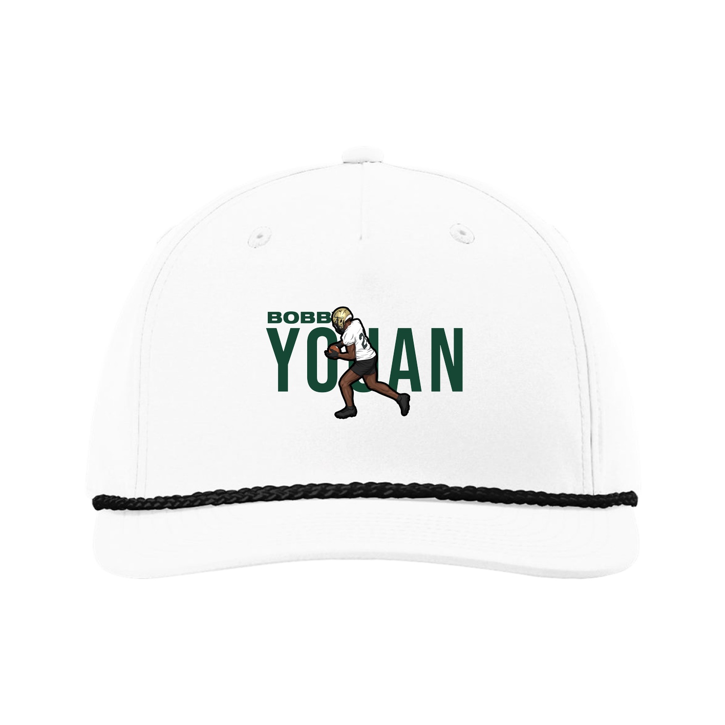 Five-Panel Classic Rope Cap — Player Name in White