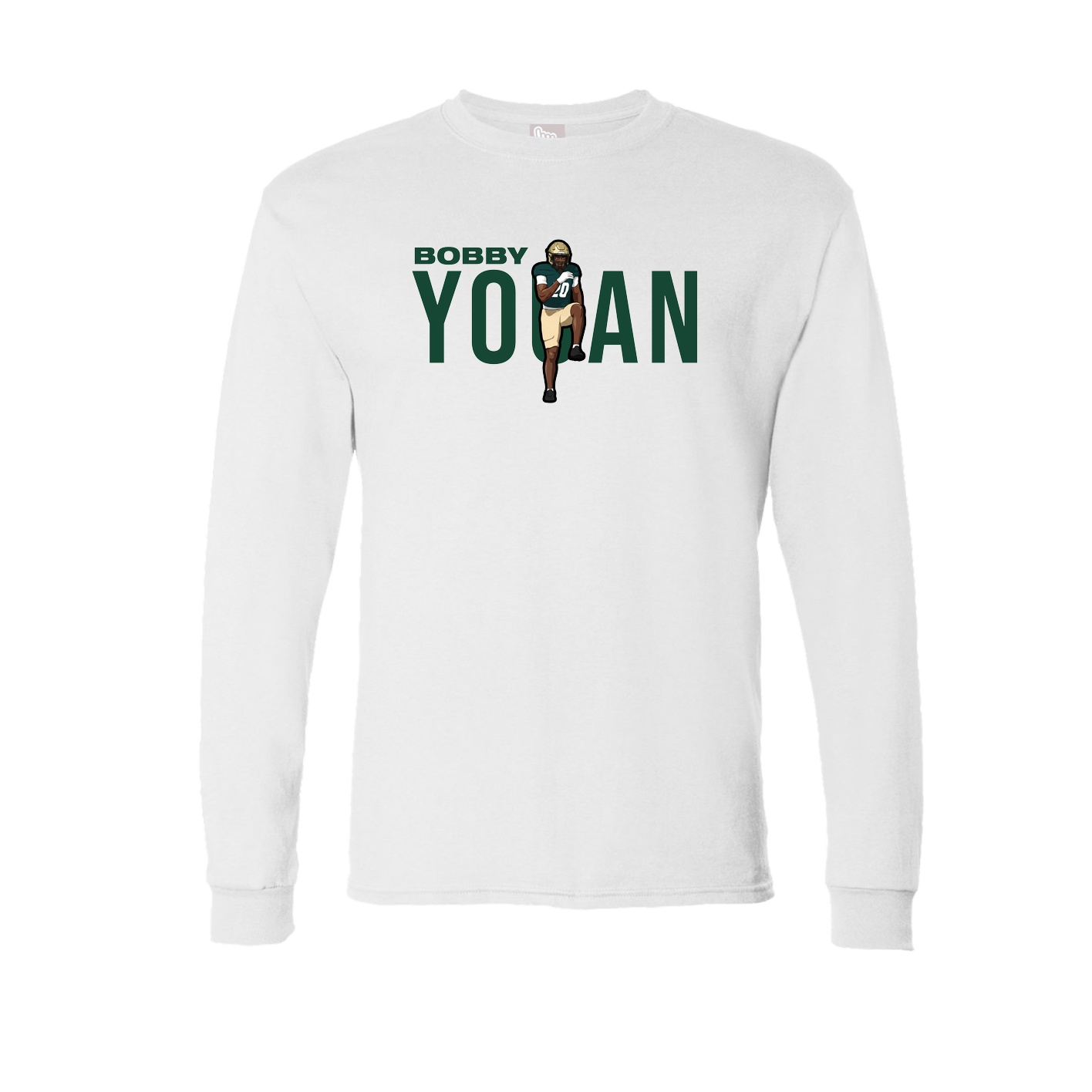 Long Sleeve Tee — Player Name in White