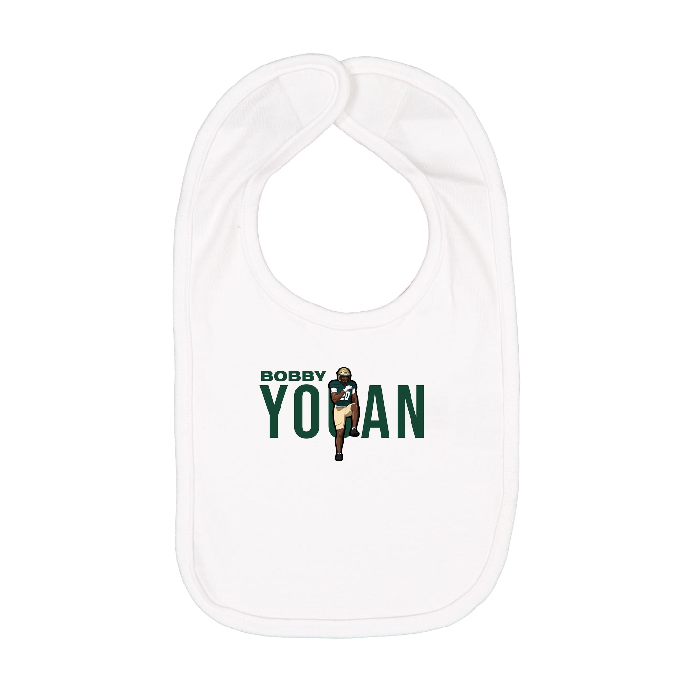 Infant Bib — Player Name in White