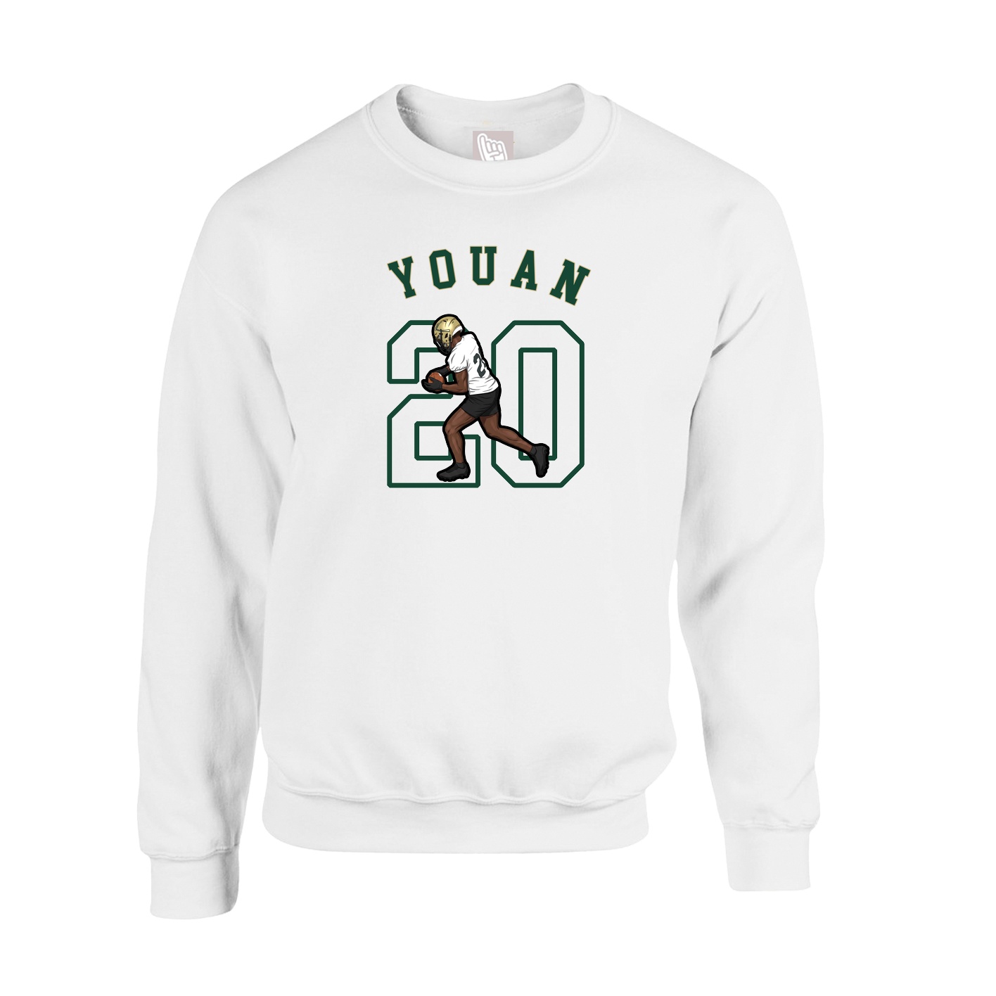 Fleece Crew — Shirsey Arch in White
