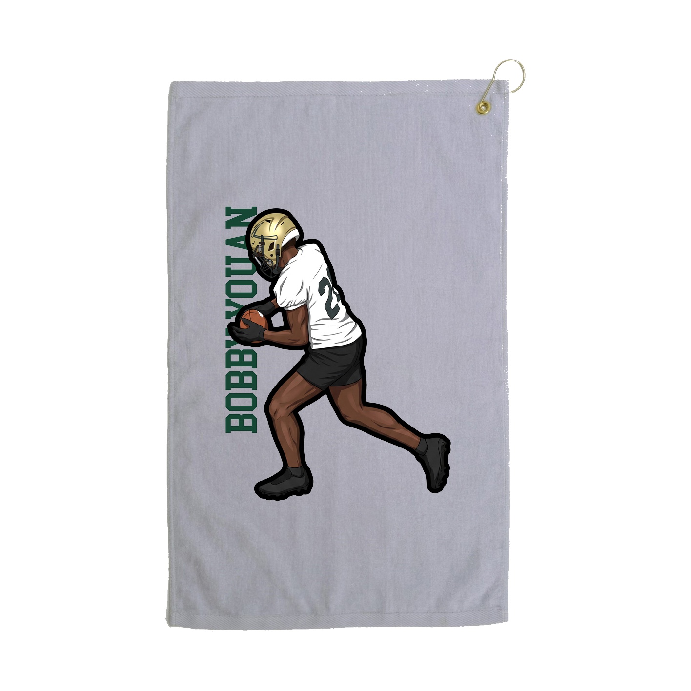 Golf Towel — Name Vertical in Grey