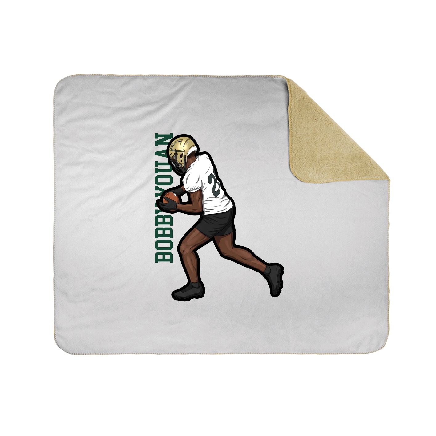 Throw Blanket — Name Vertical in White