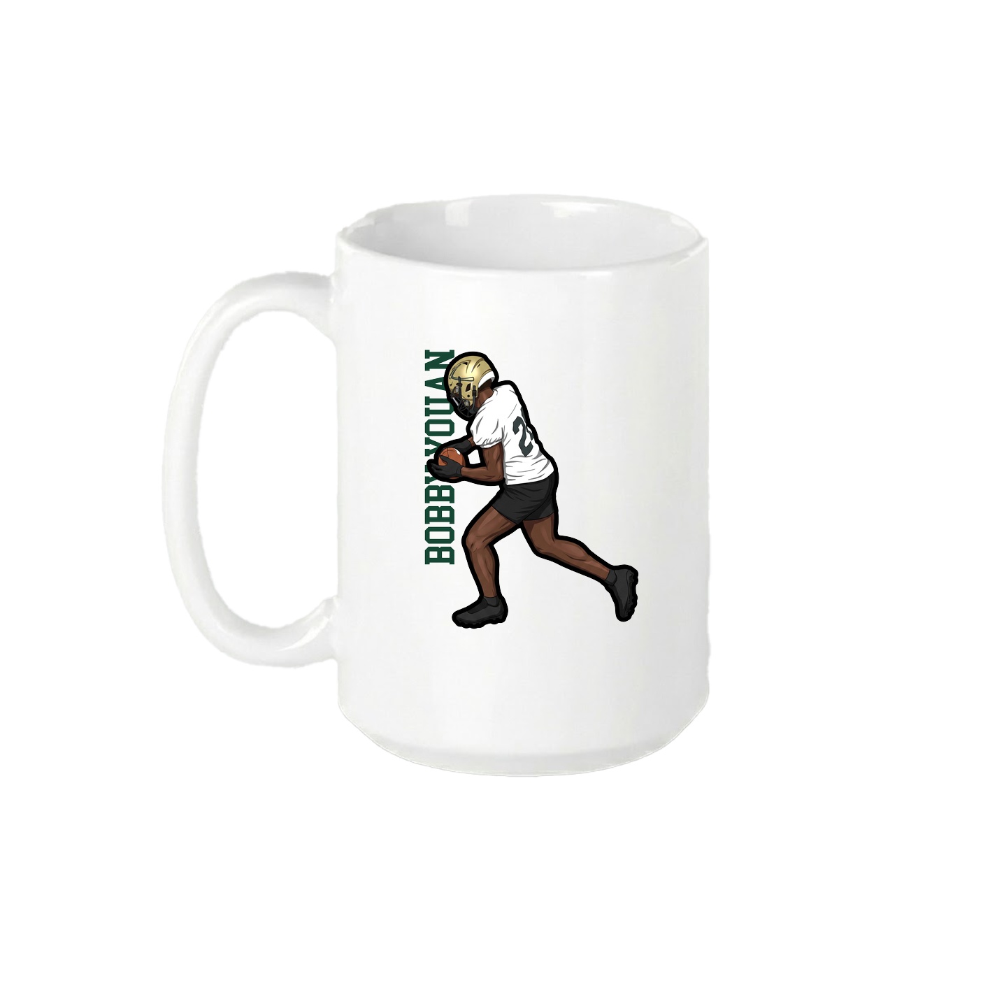 15oz Coffee Mug — Name Vertical in White